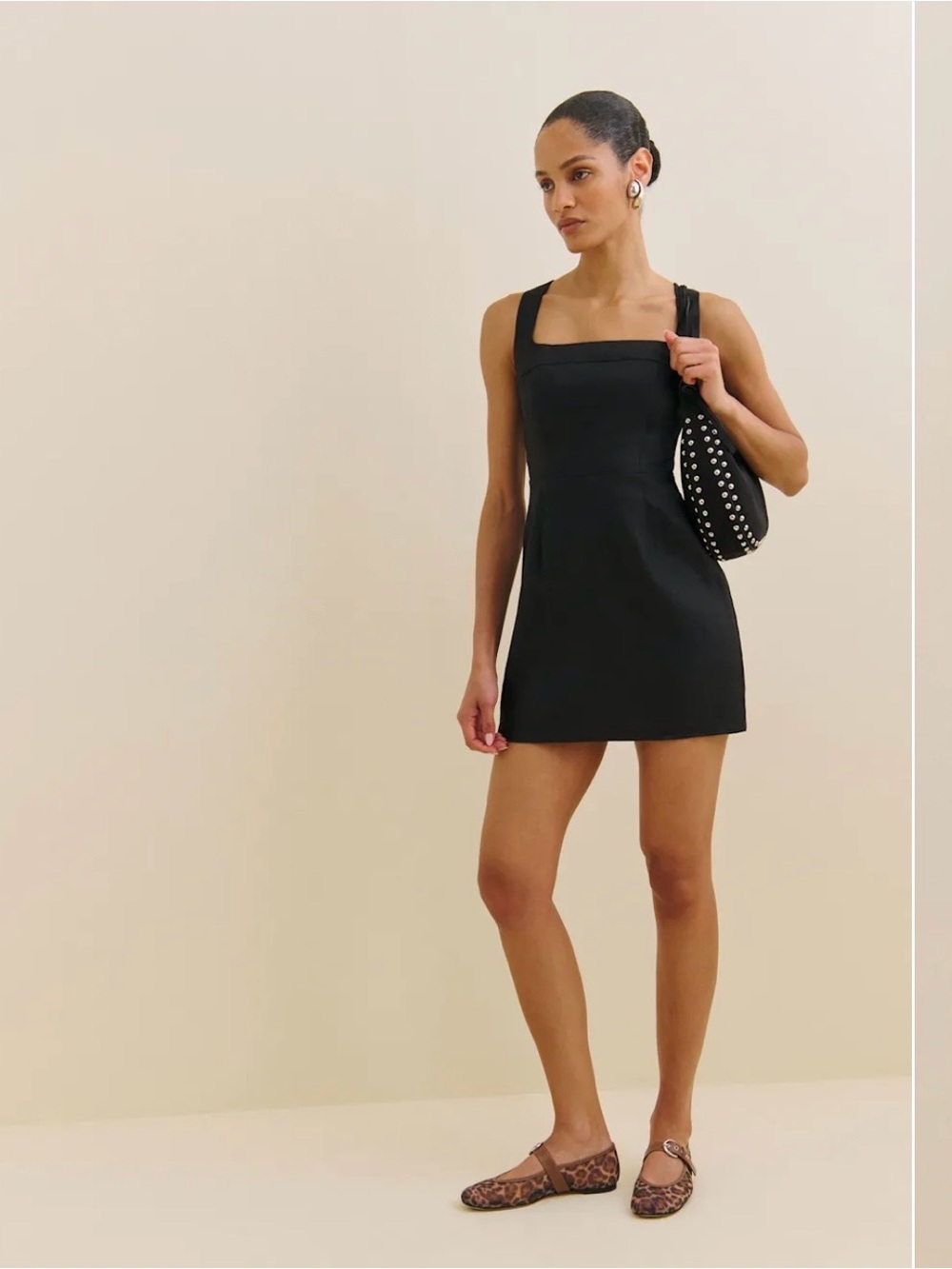 Reformation Celosia Linen Dress Black - Size 6